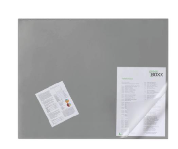 Durable Desk Mat with Transparent Overlay 650 x 520mm Grey